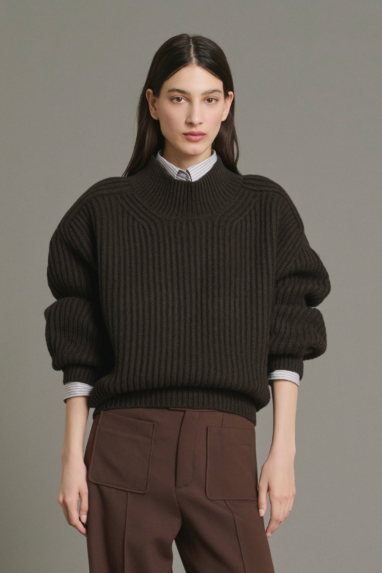 Pull Flamand - Chocolat - Laine Mérinos - Femme