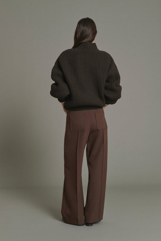 Maglione Flamand - Cioccolato - Lana Merino - Donna