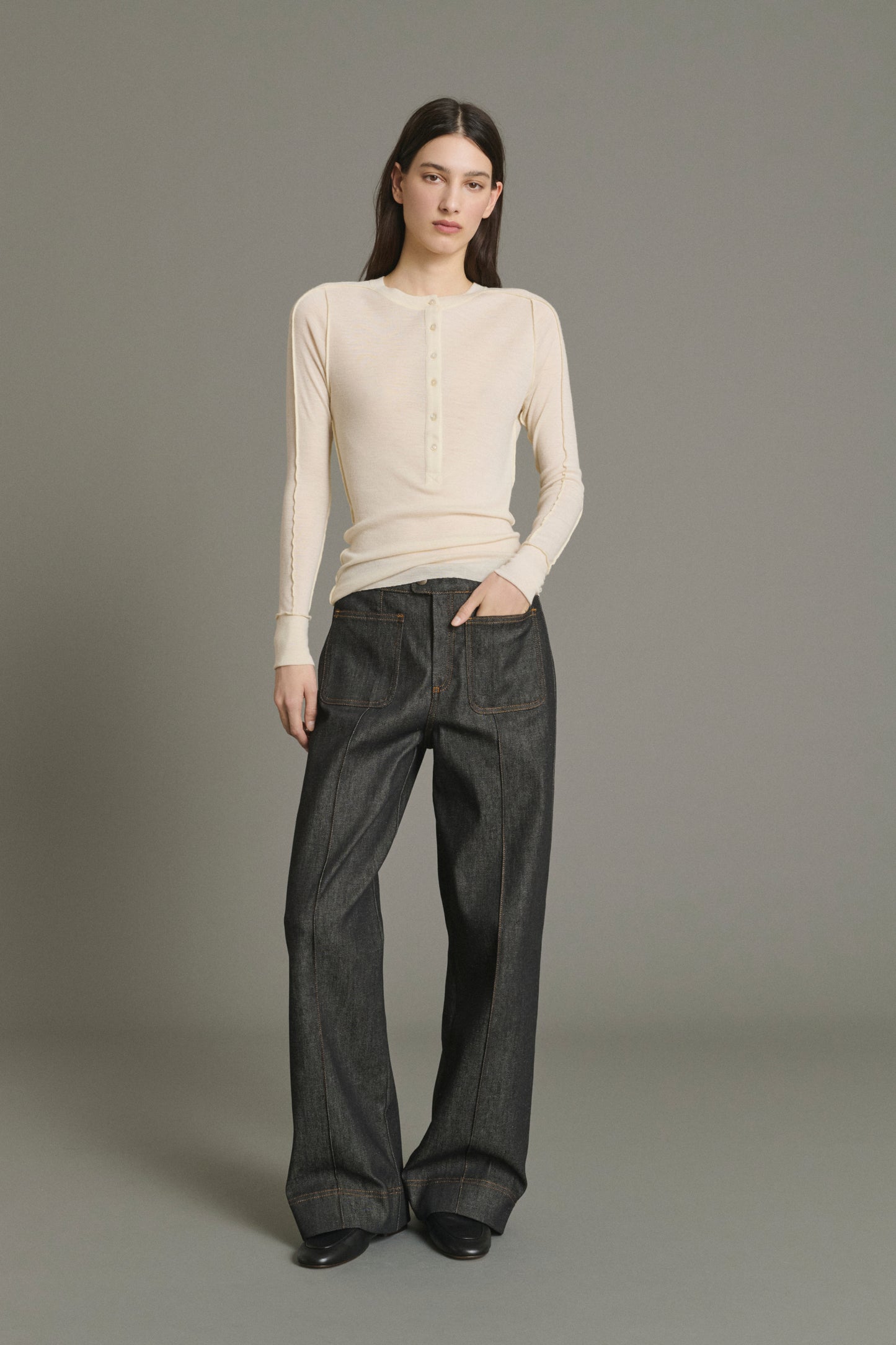 Jeans Harry - Black Brut Noir Flared Denim Women's - Soeur