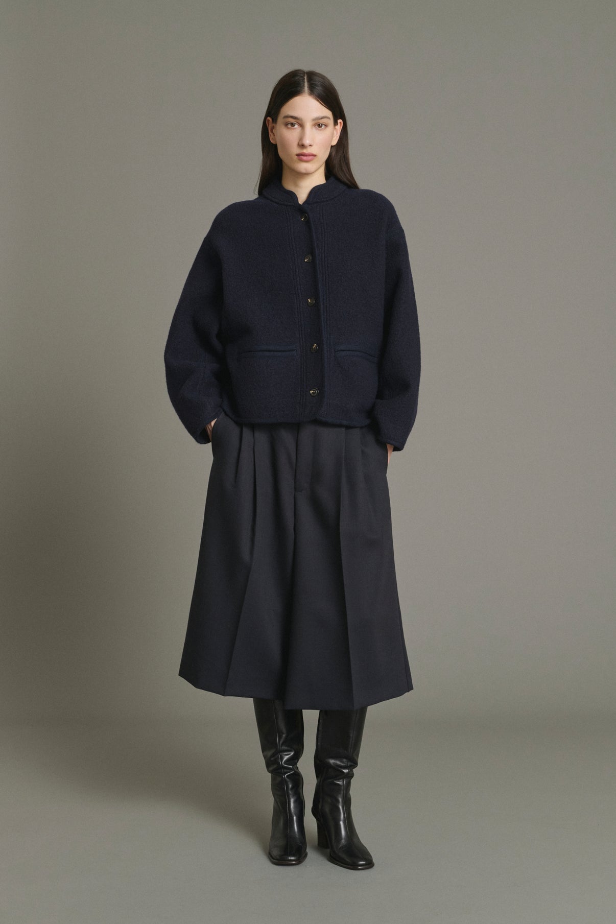 Veste Olympe - Navy Laine Épaisse Femme - Soeur vue 4