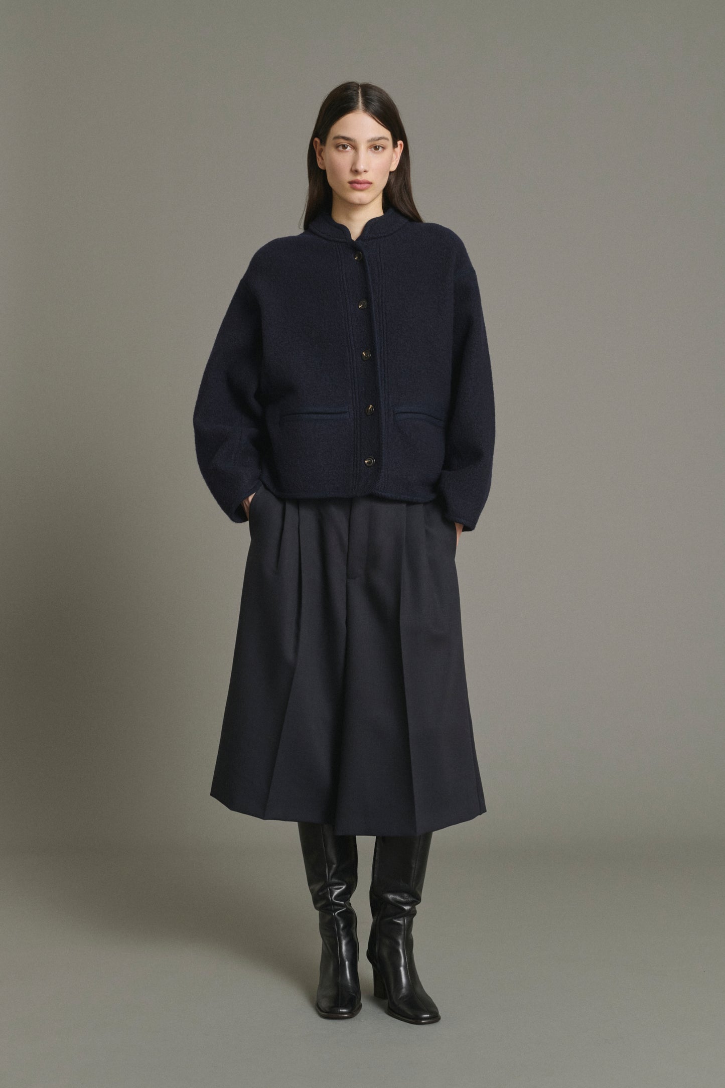 Veste Olympe - Navy Laine Épaisse Femme - Soeur