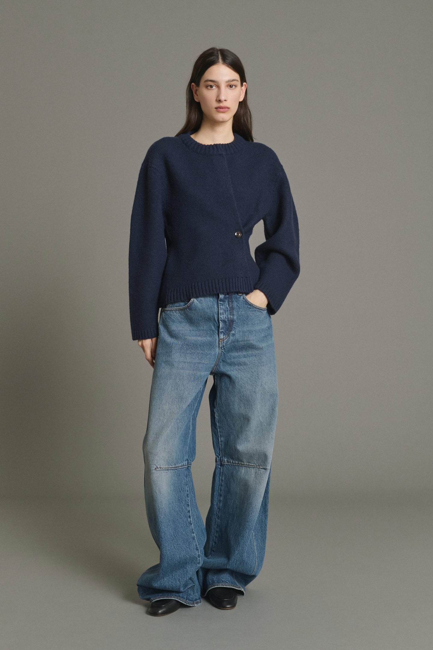 Cardigan Galileo - Navy - Merinowolle - Damen
