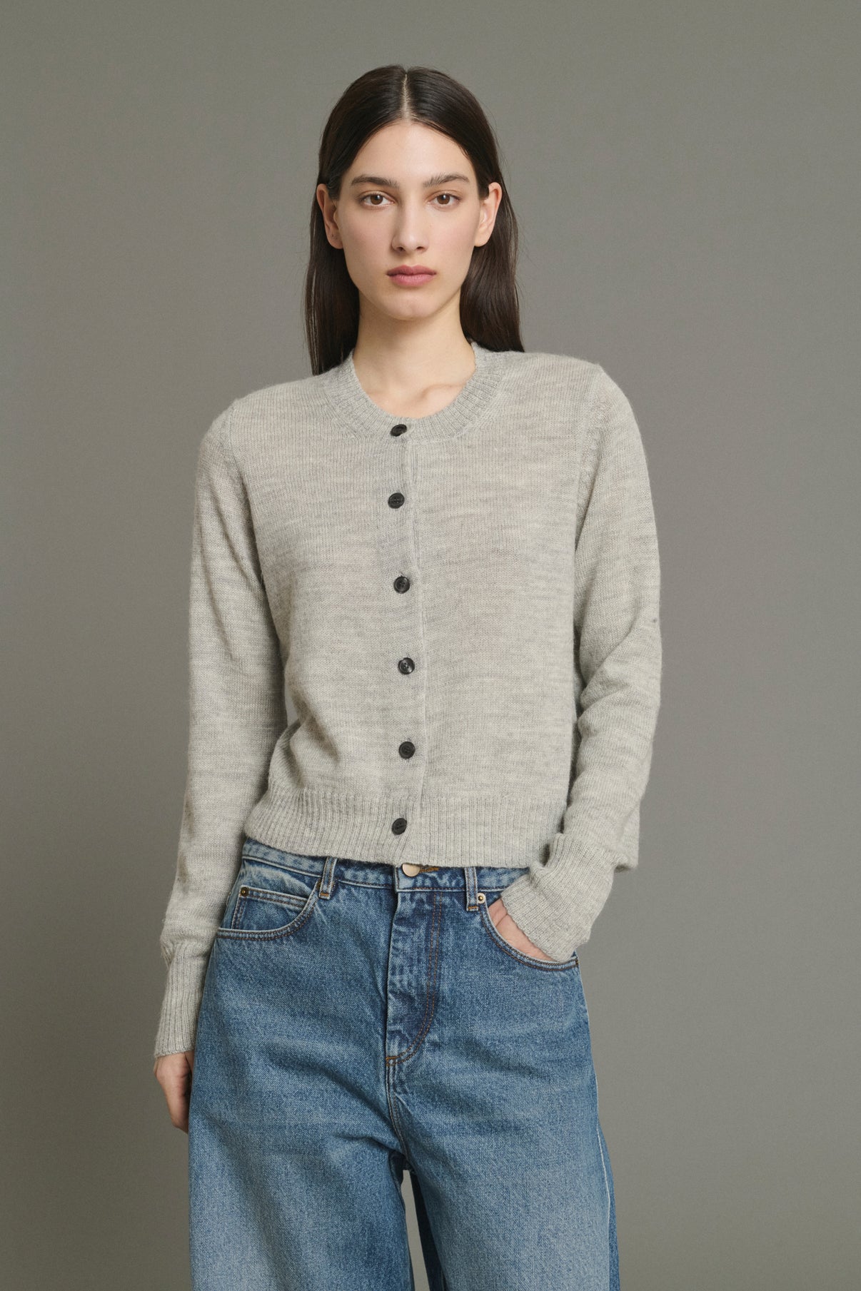 Cardigan Griffith - Gris Clair Chiné - Laine - Femme vue 3
