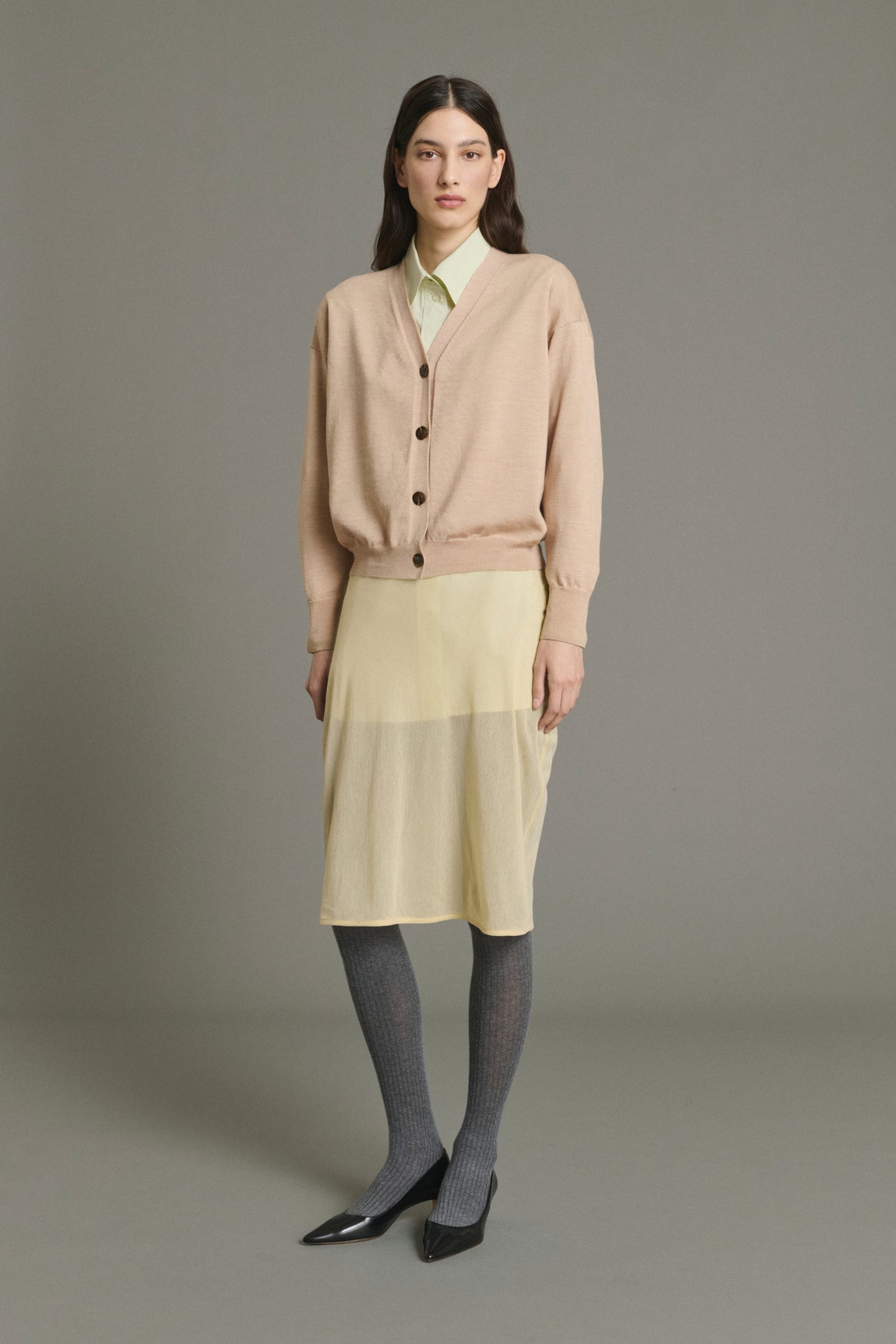 Cardigan Idem - Beige-Rosa - Merinowolle - Damen vue 3