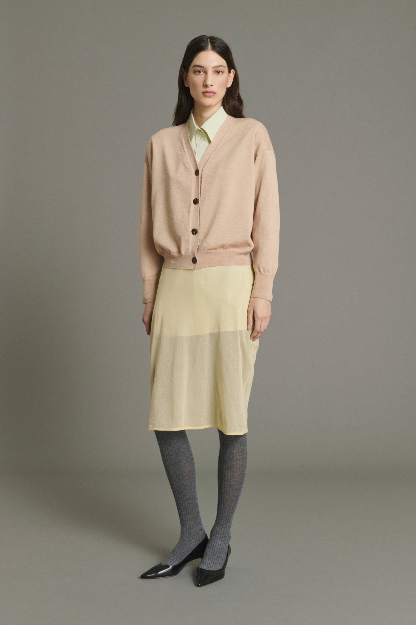 Cardigan Idem - Beige-Rosa - Merinowolle - Damen