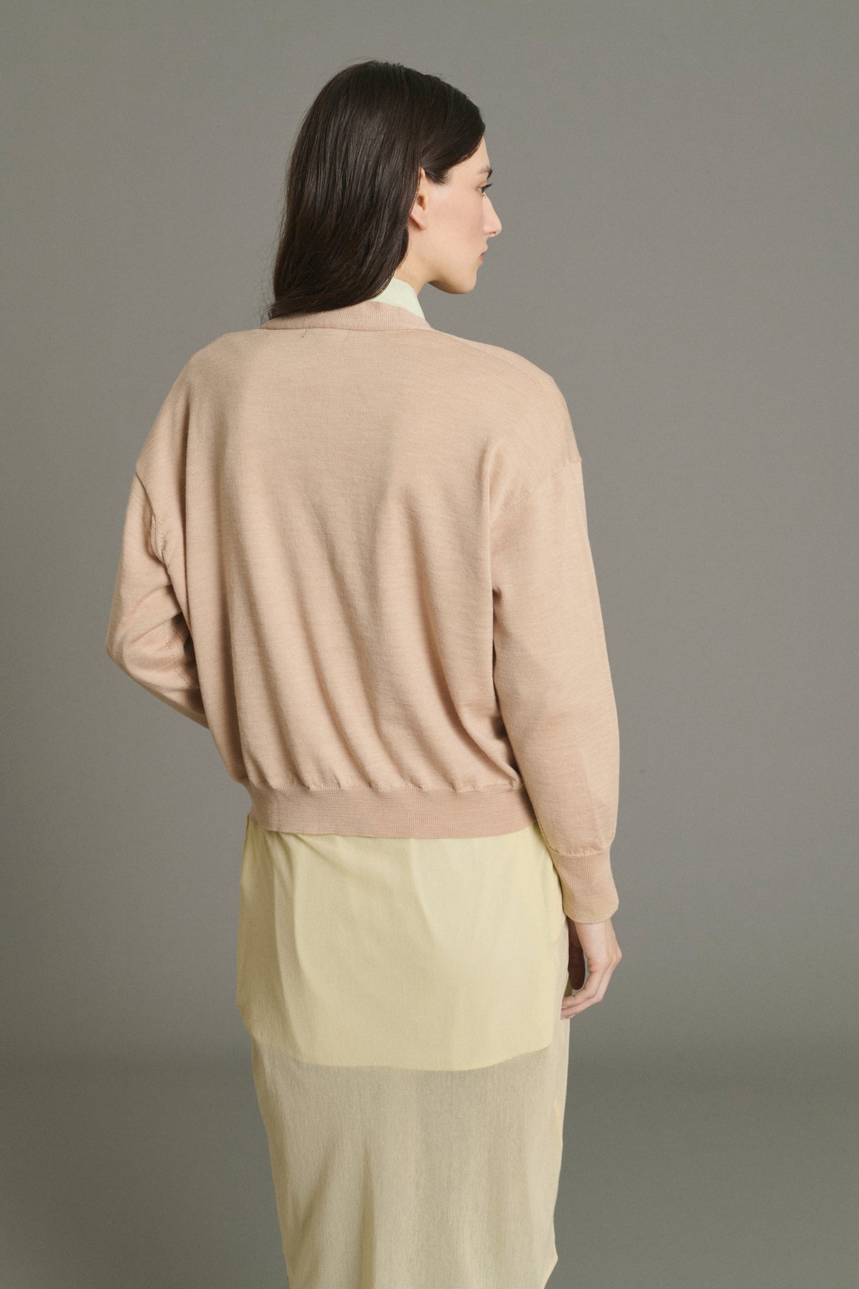 Cardigan Idem - Beige-Rosa - Merinowolle - Damen vue 2