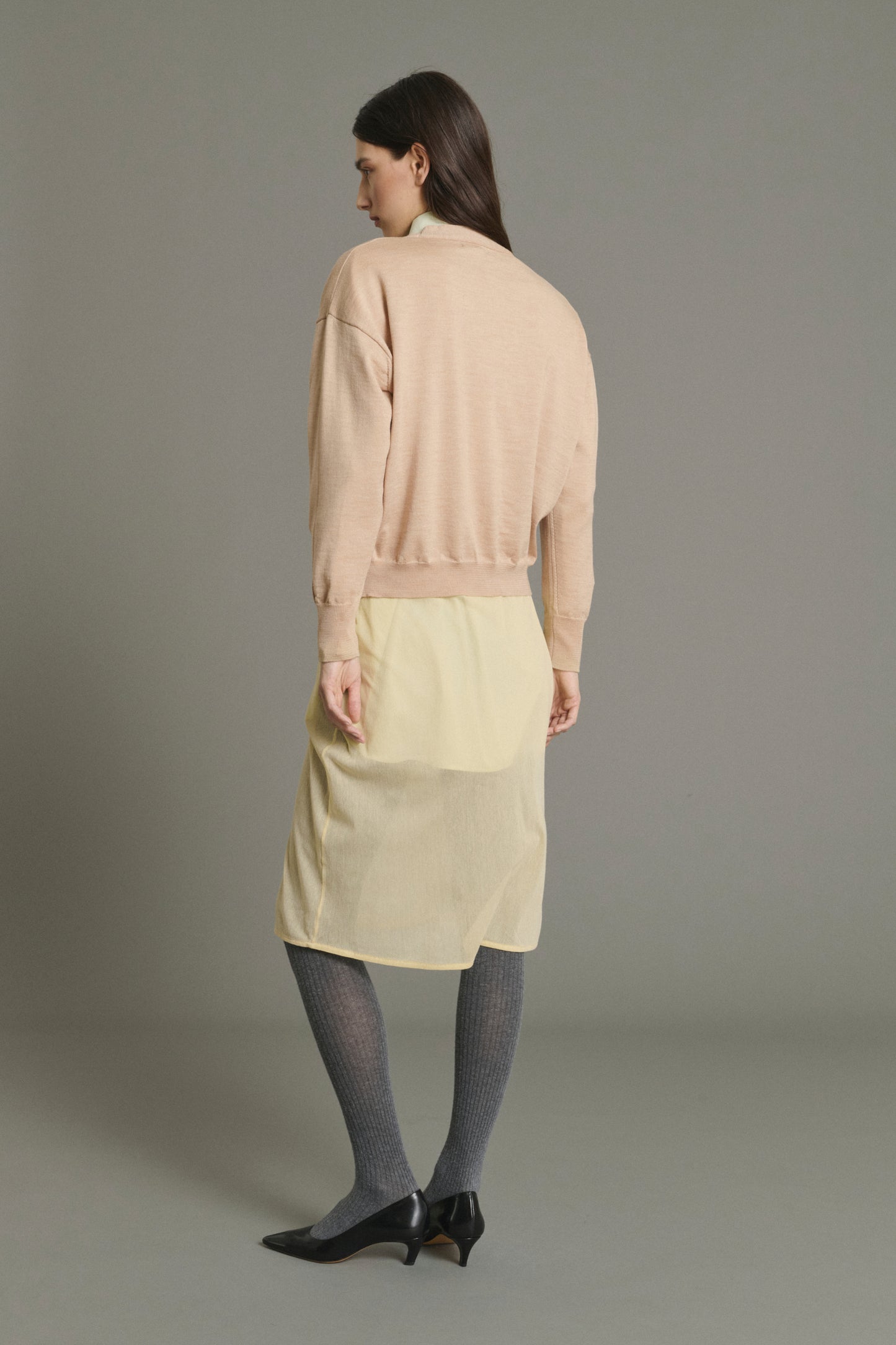 Cardigan Idem – Beige-Rosa – Merinowolle – Damen