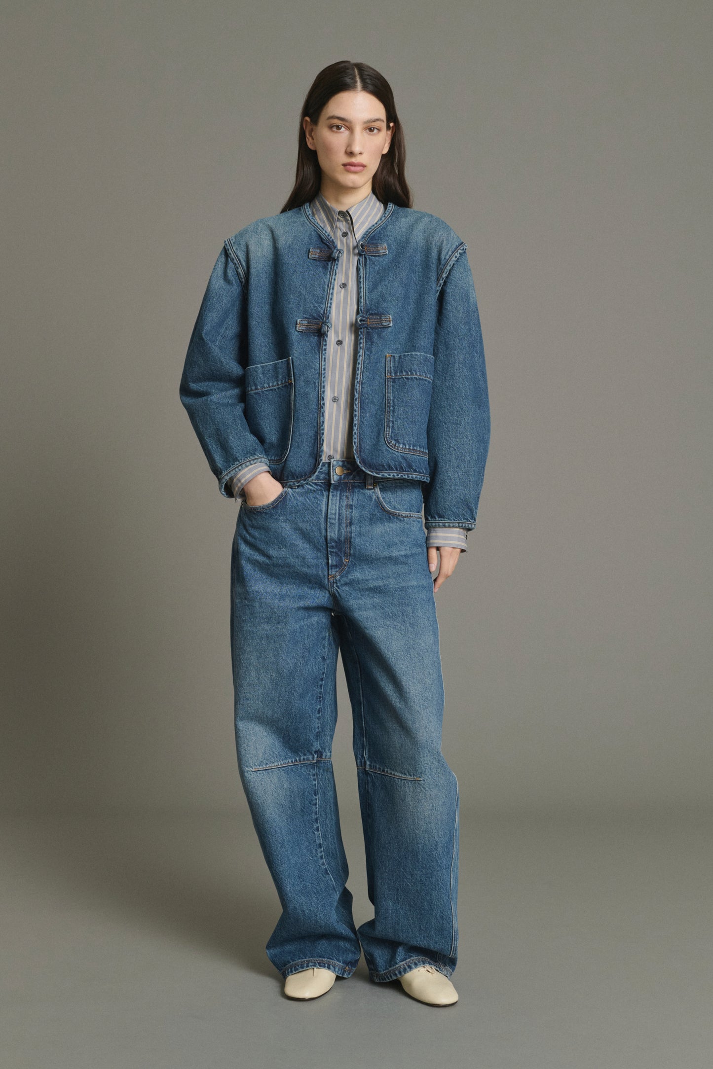 Jacke Agatha - Blaue Denim Baumwolle Damen - Soeur