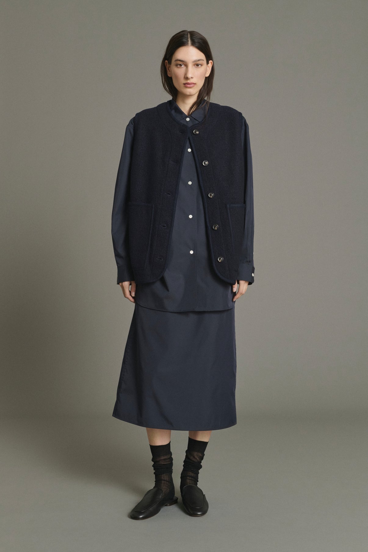 Giacca Chicago - Navy lana cotta donna - Soeur vue 1