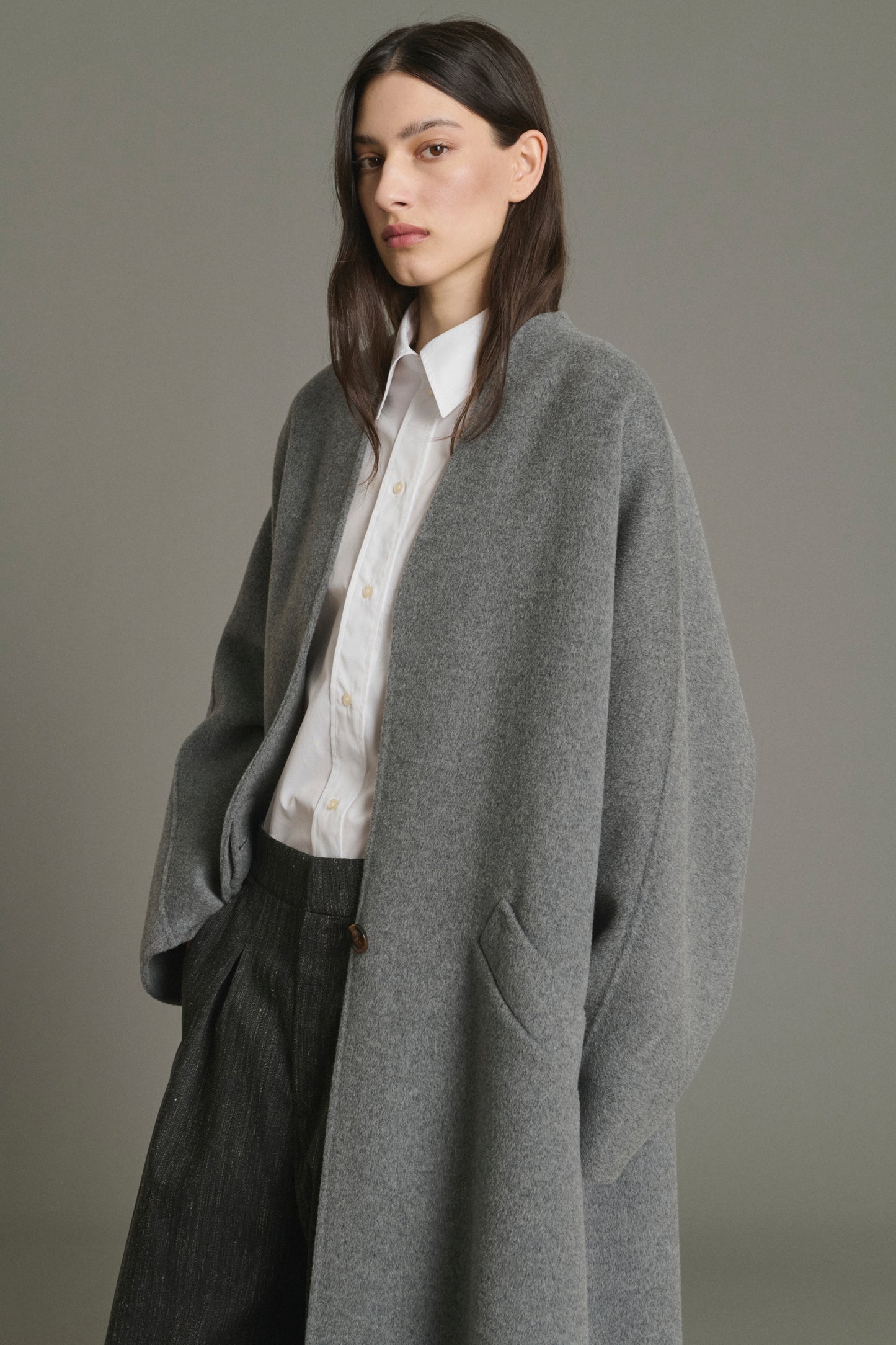 Manteau Harrow - Gris Clair - Laine - Femme