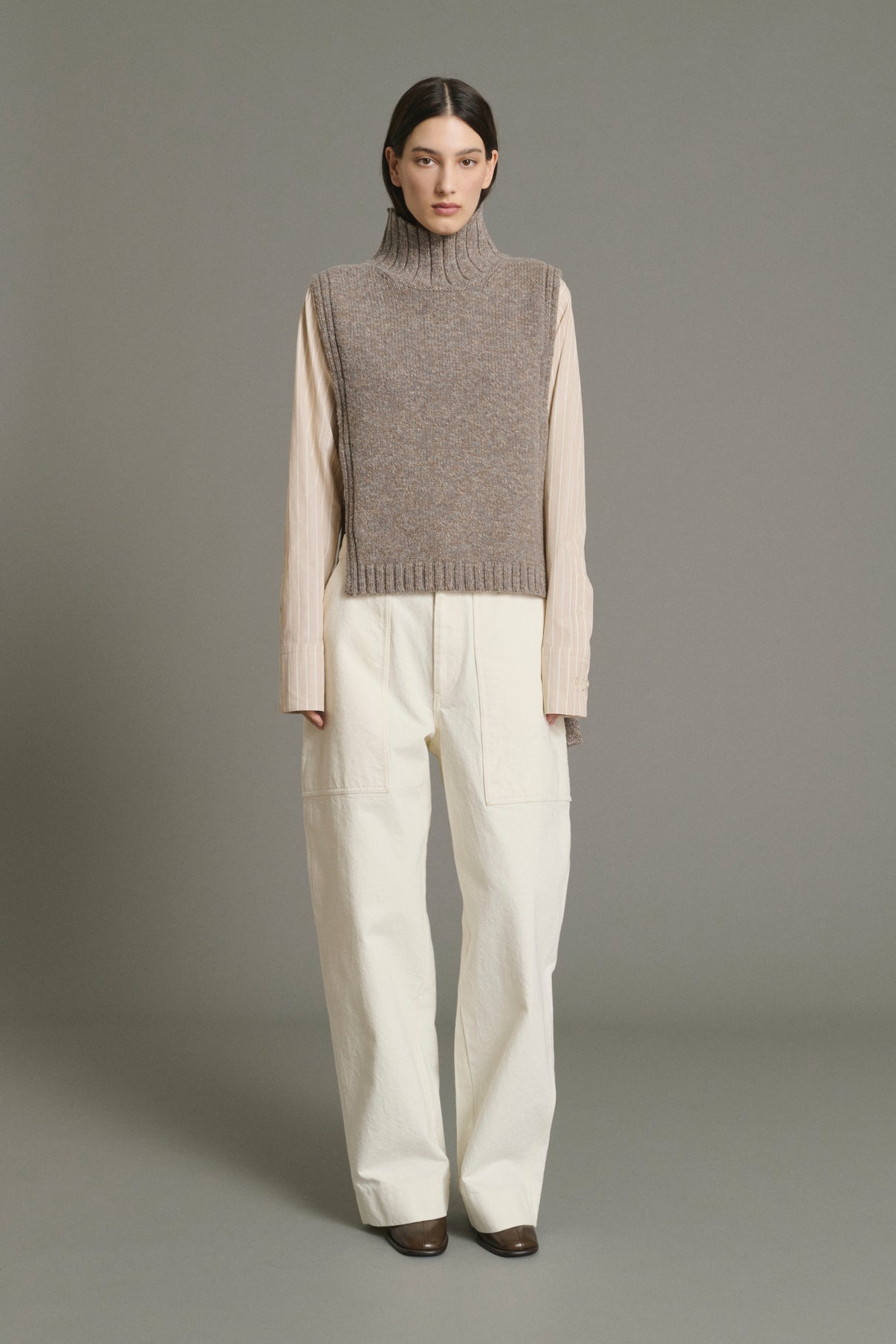 Maglione Or - Beige/Grigio - Lana - Donna vue 1
