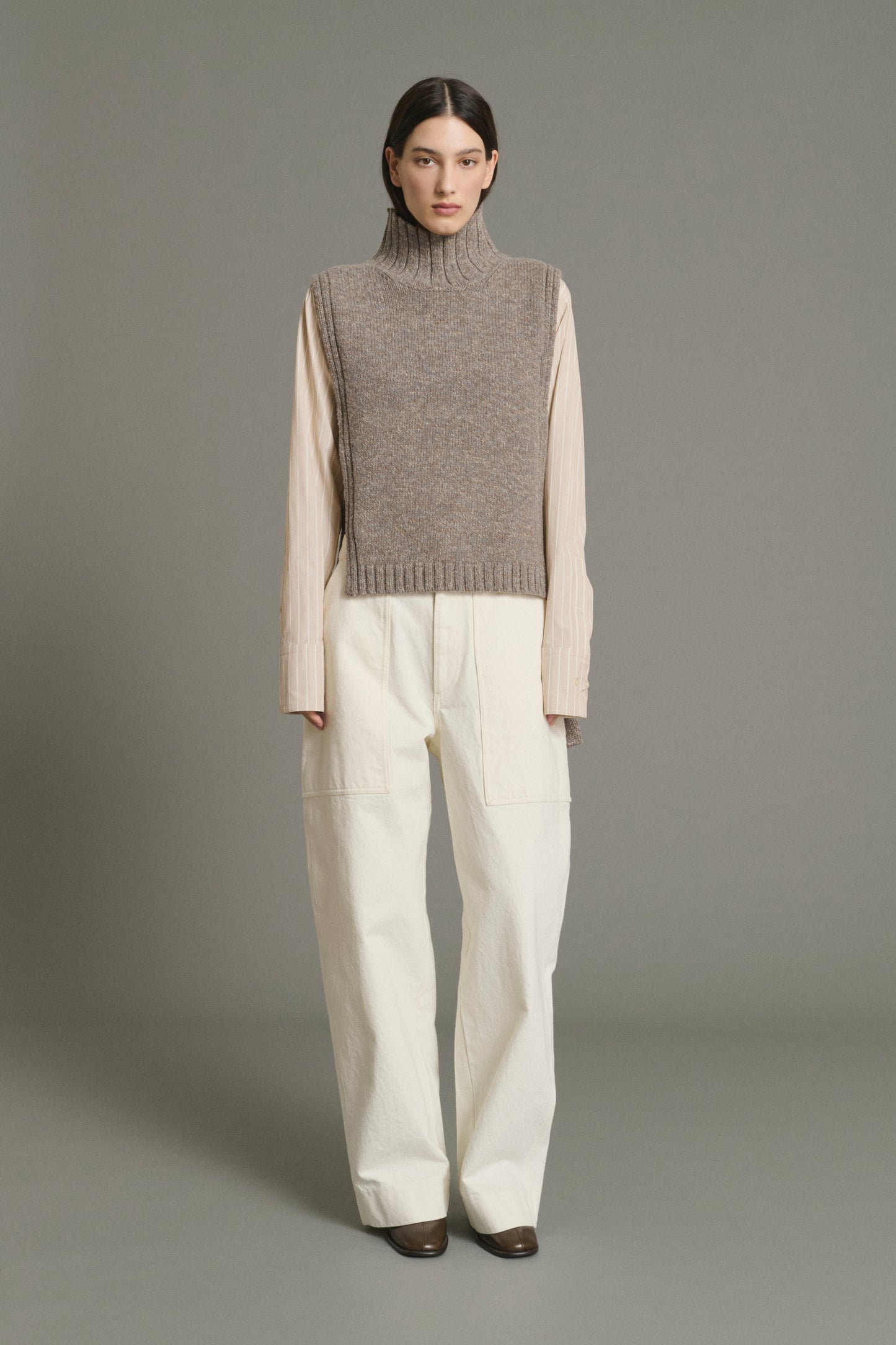 Maglione Or - Beige/Grigio - Lana - Donna