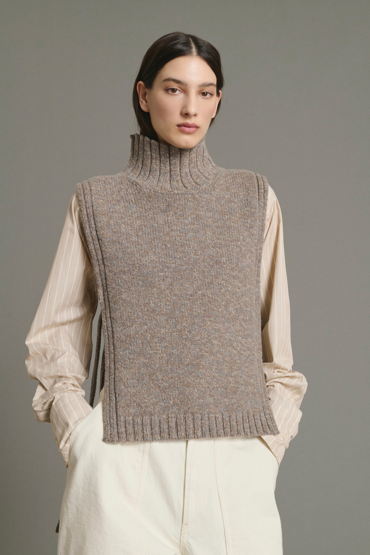 Maglione Or - Beige/Grigio - Lana - Donna vue 3