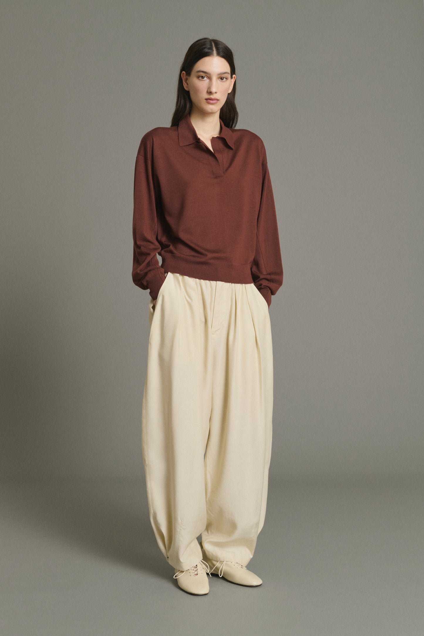 Pullover Fleming - Mahagoni - Merinowolle - Damen