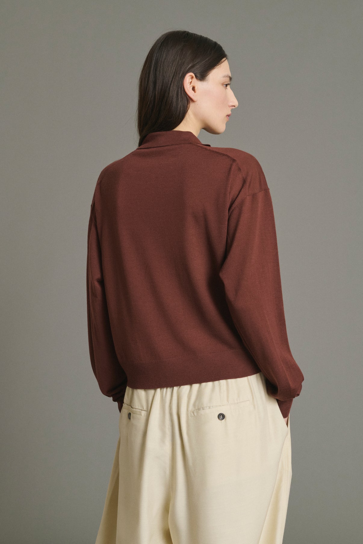 Pullover Fleming - Mahagoni - Merinowolle - Damen vue 4