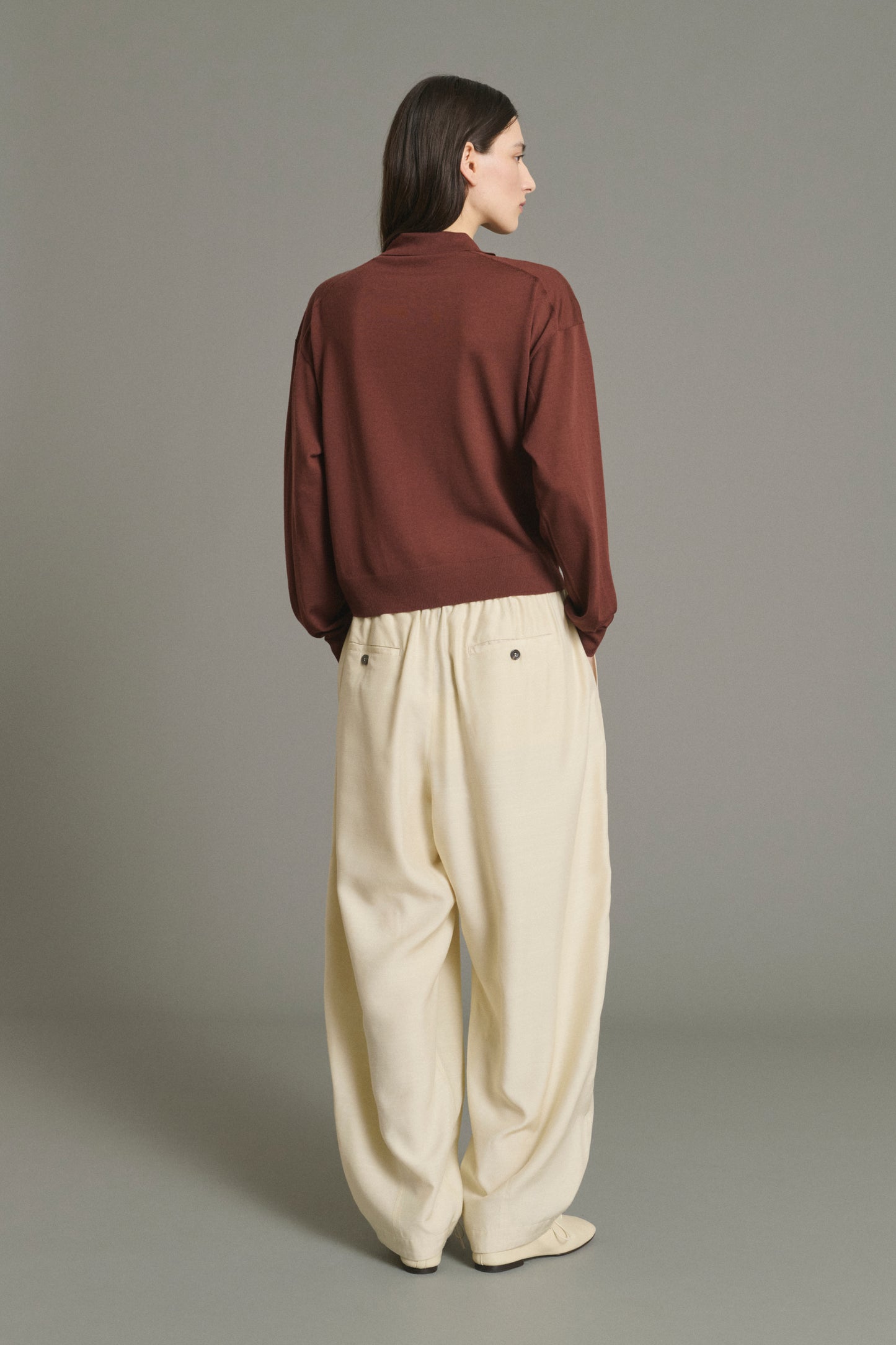 Pullover Fleming - Mahagoni - Merinowolle - Damen