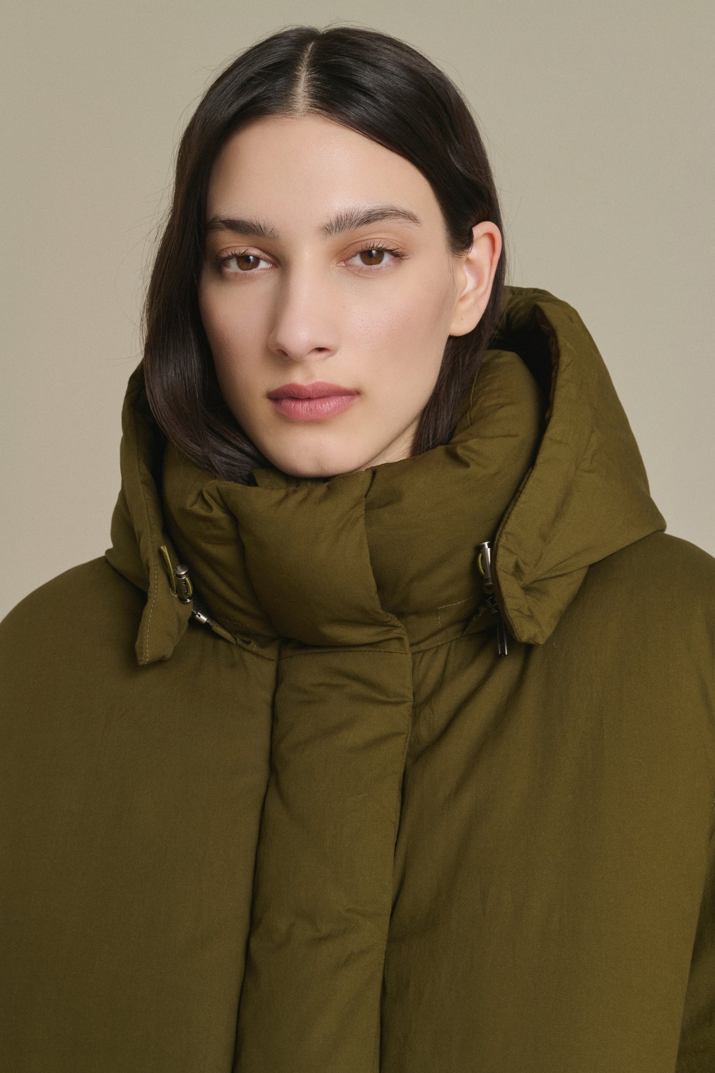 Daunenjacke Java – Khaki – Baumwolle – Damen