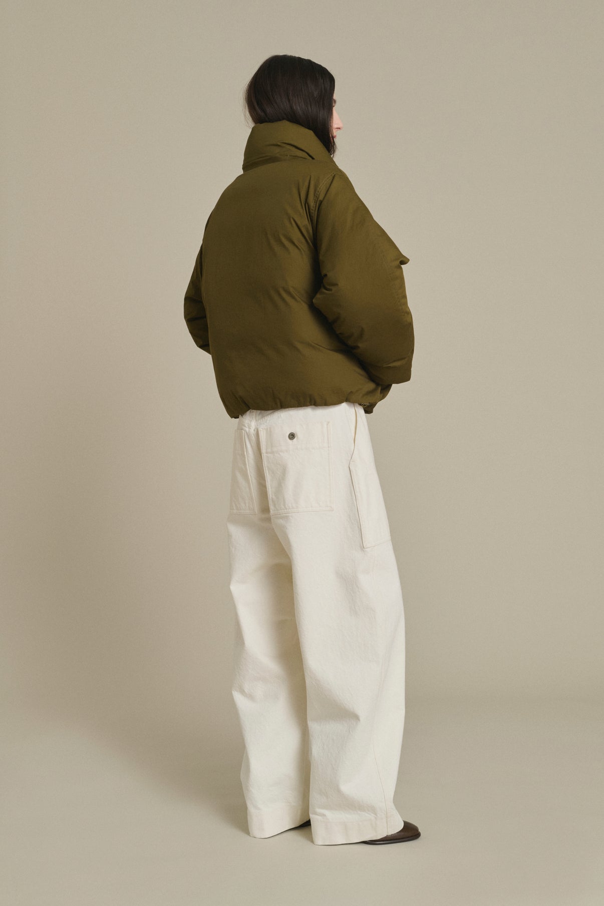 Daunenjacke Java – Khaki – Baumwolle – Damen vue 2