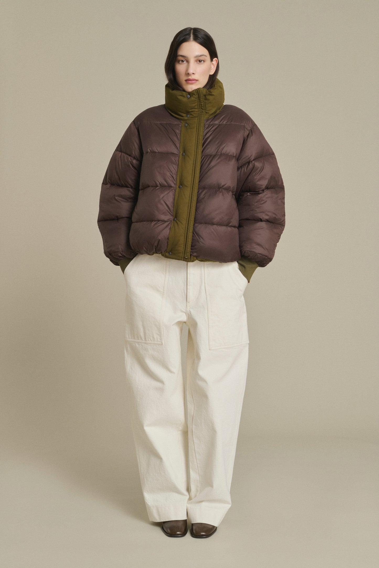 Daunenjacke Java – Khaki – Baumwolle – Damen