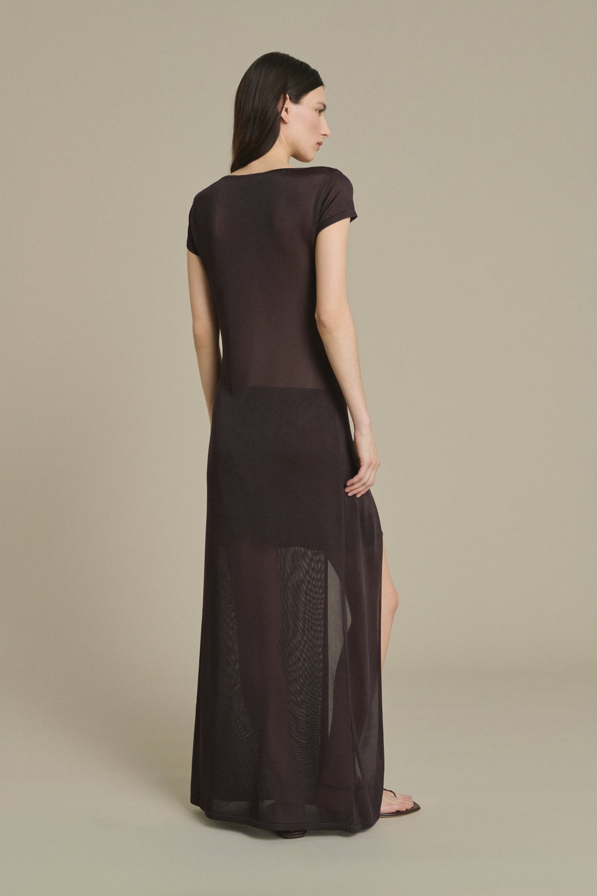 Robe Ornella longue moka fendue Soeur & TL180 - Soeur vue 2