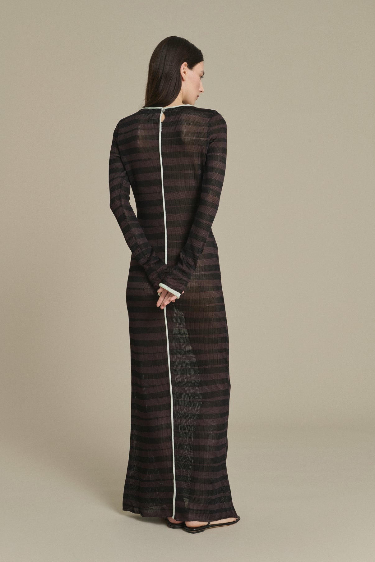 Robe Momo longue rayée chocolat et noir Soeur & TL180 - Soeur vue 2