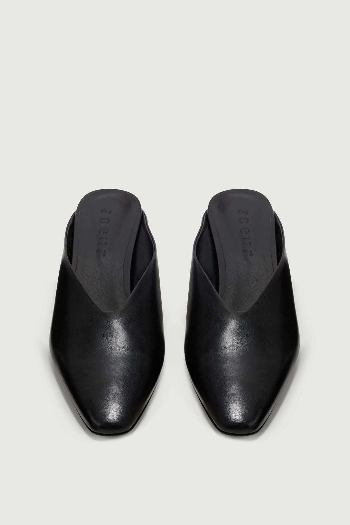 Mules Amalie - Noir Cuir à Talon - Soeur vue 5