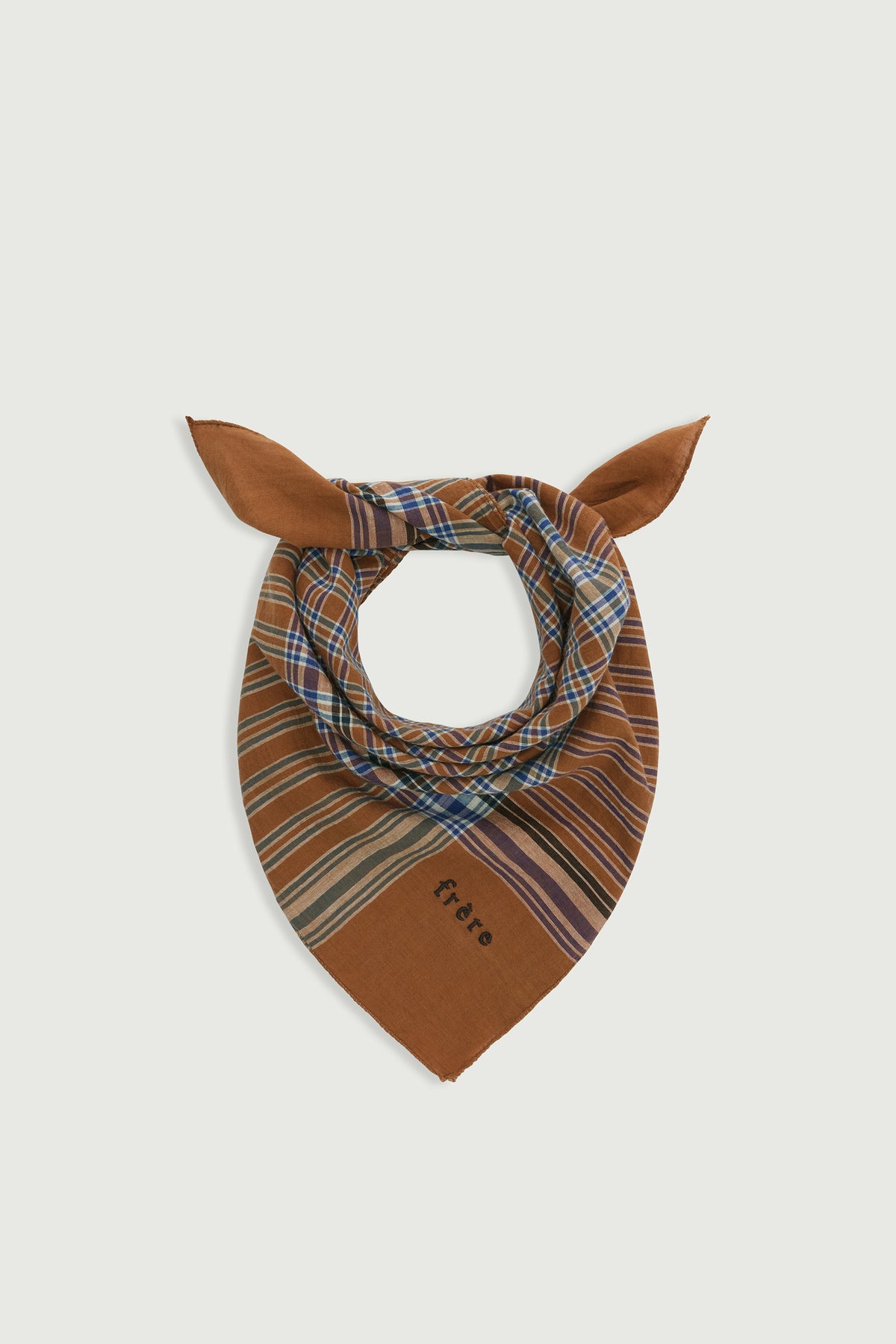Sciarpa Philibert - Blu/Marrone - Cotone - Uomo vue 4