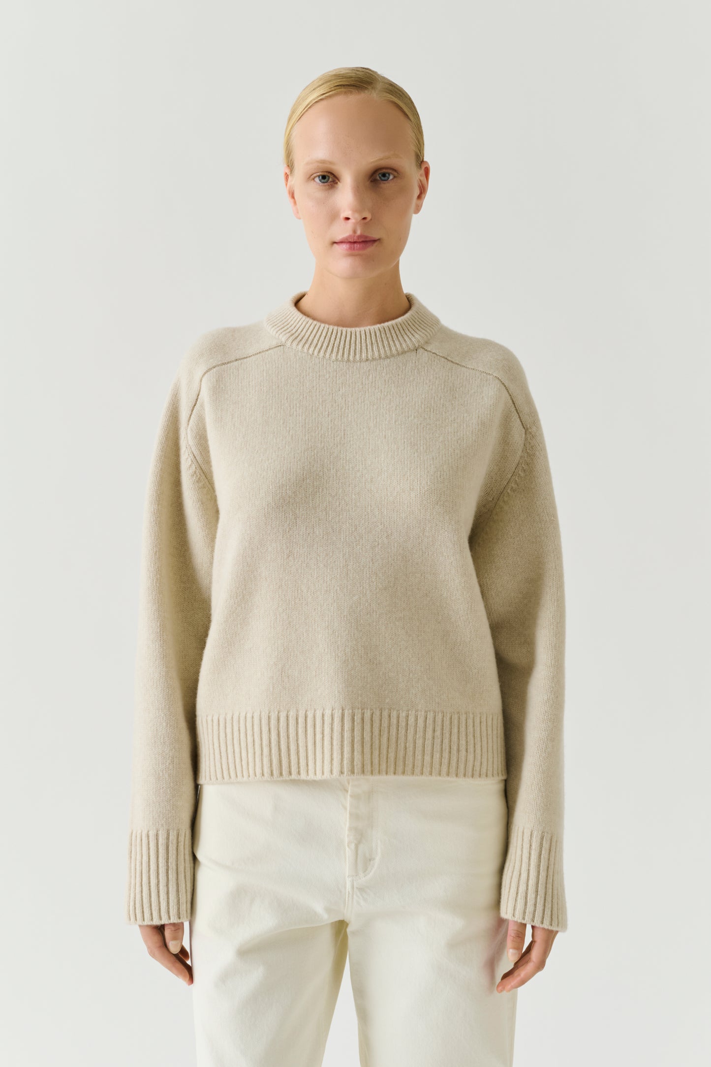 Pullover Will – Écru Chiné – Merinowolle – Damen