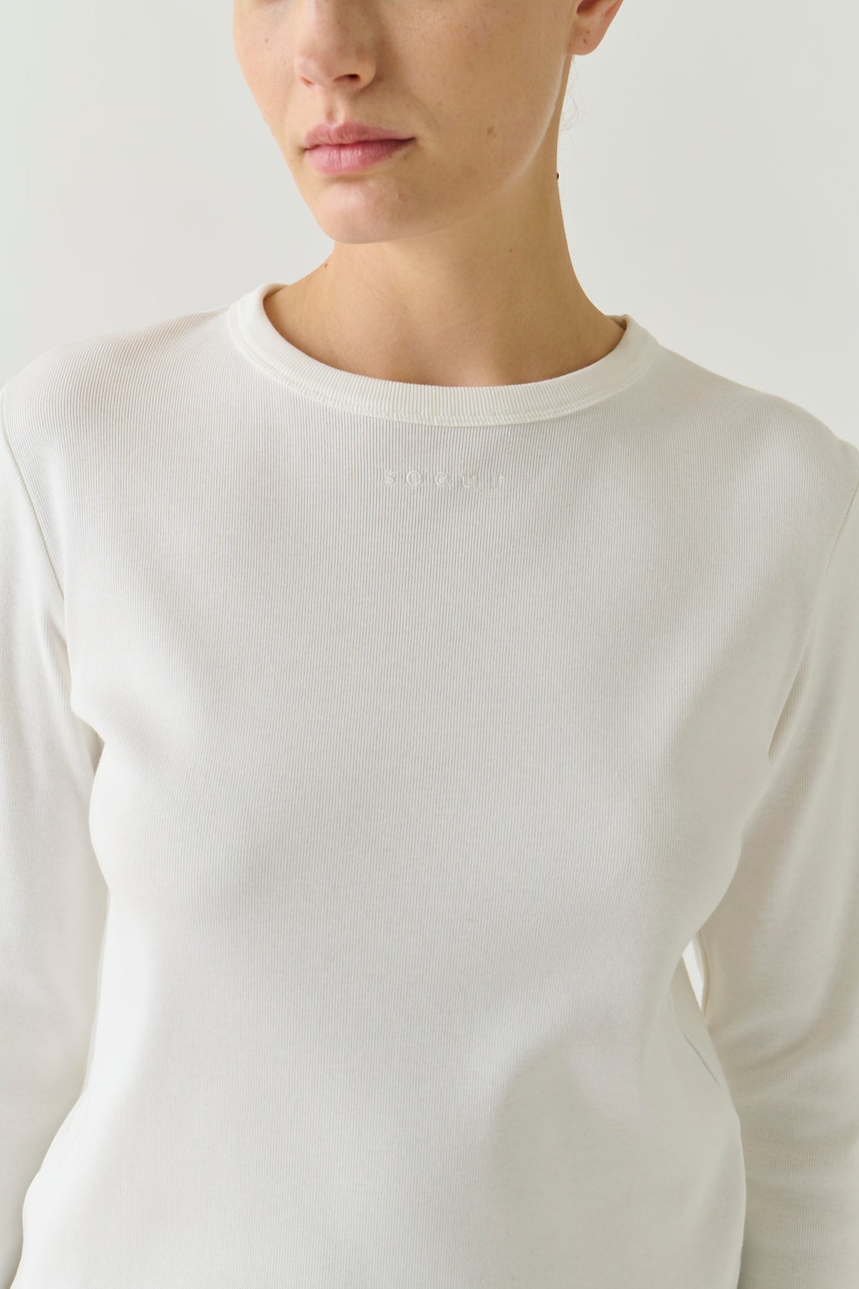 T-Shirt Flavie - White Organic Cotton Long Sleeves - Soeur vue 4