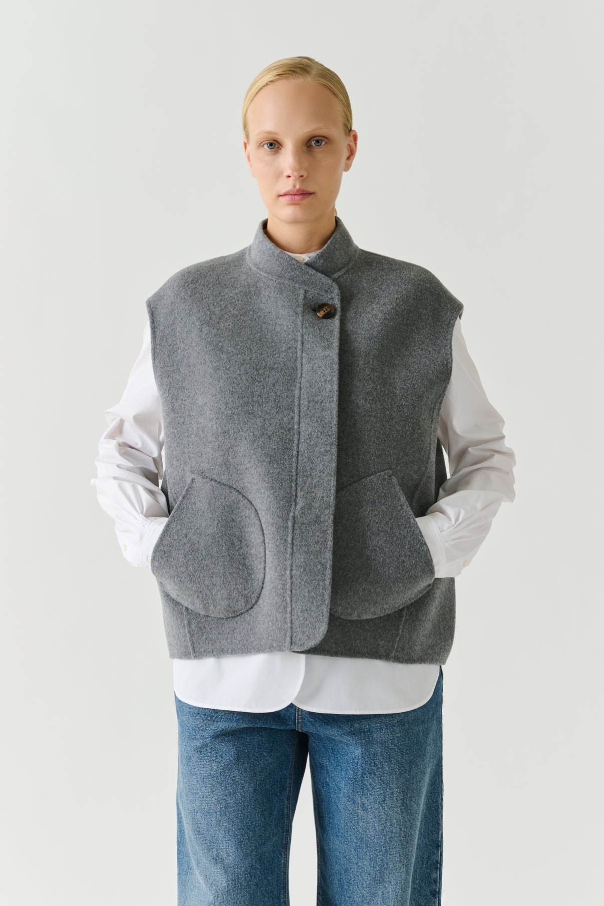 Giubbotto Adeline - Grigio chiaro - Lana - Donna vue 1