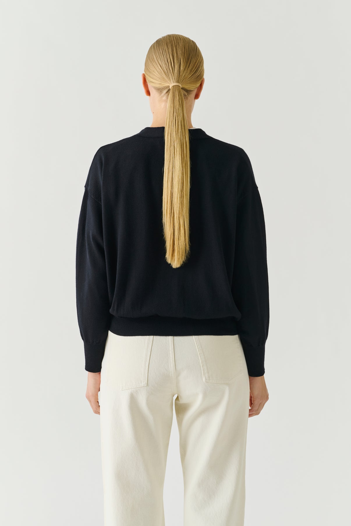 Cardigan Idem - Black - Merino Wool - Women vue 3