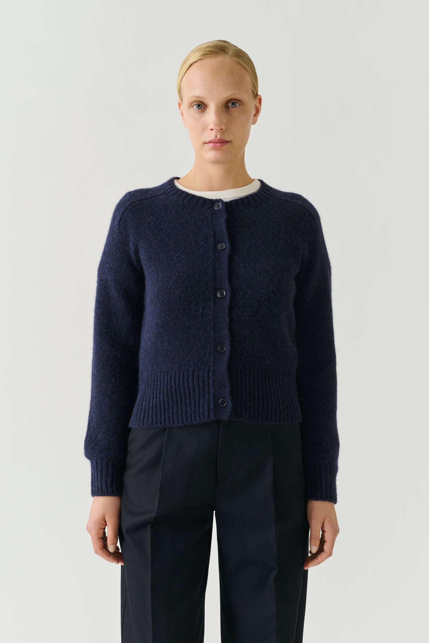 Cardigan Lyne – Marineblau – Wolle – Damen