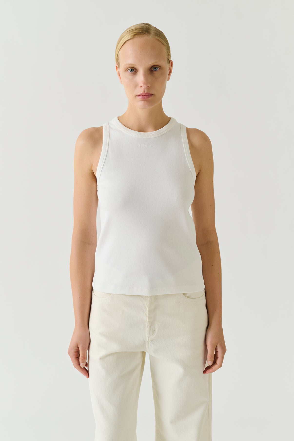 Trägershirt Dolly – Weiß Baumwolle Feinripp Damen – Soeur vue 2