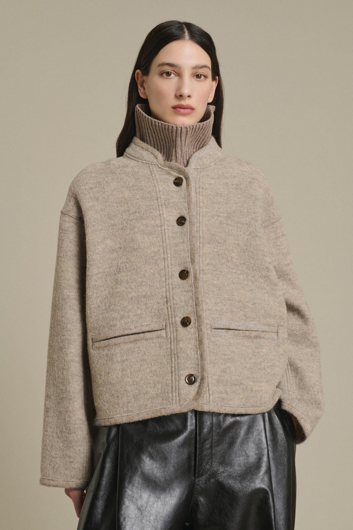 VESTE OLYMPE BEIGE/GRIS vue 1