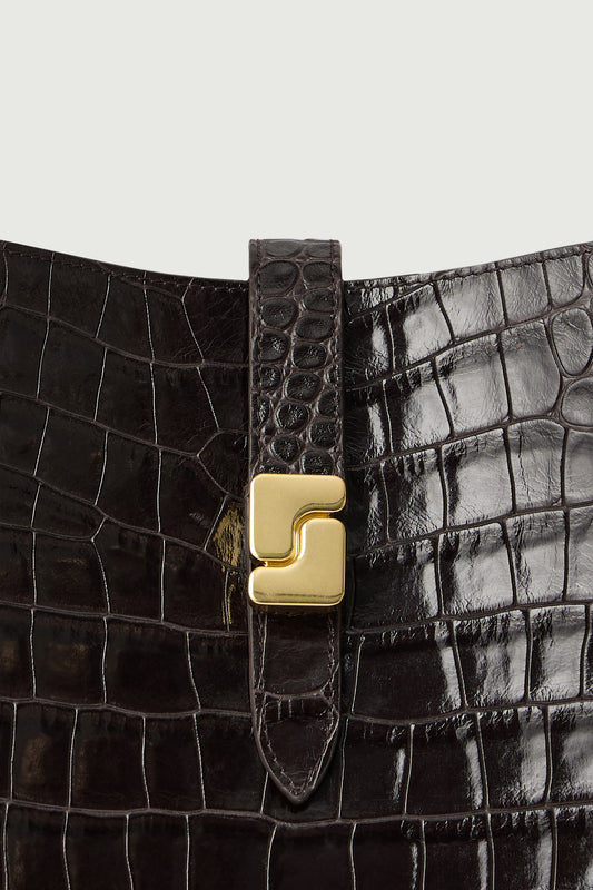 BAG BELLO DARK BROWN CROCO