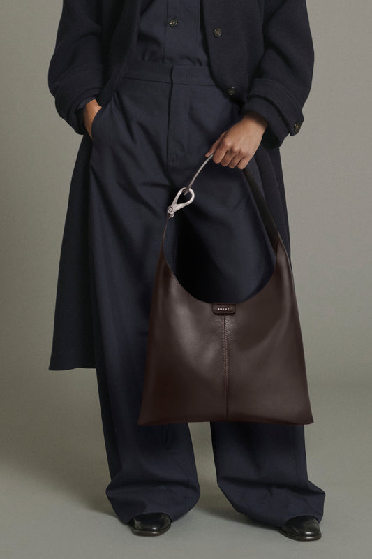 Borsa Cosima Mini - pelle liscia marrone da portare a spalla - Soeur