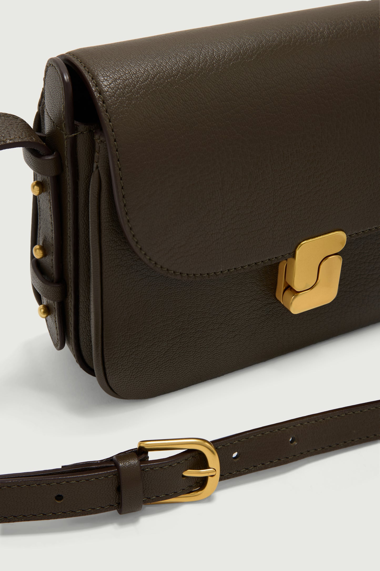 Borsa Bellissima Mini - Kaki Scuro - Pelle - Donna