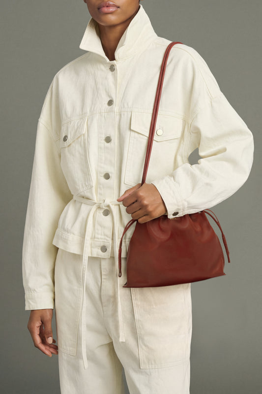 Borsa Suzette - Pelle morbida arricciata rossa - Soeur