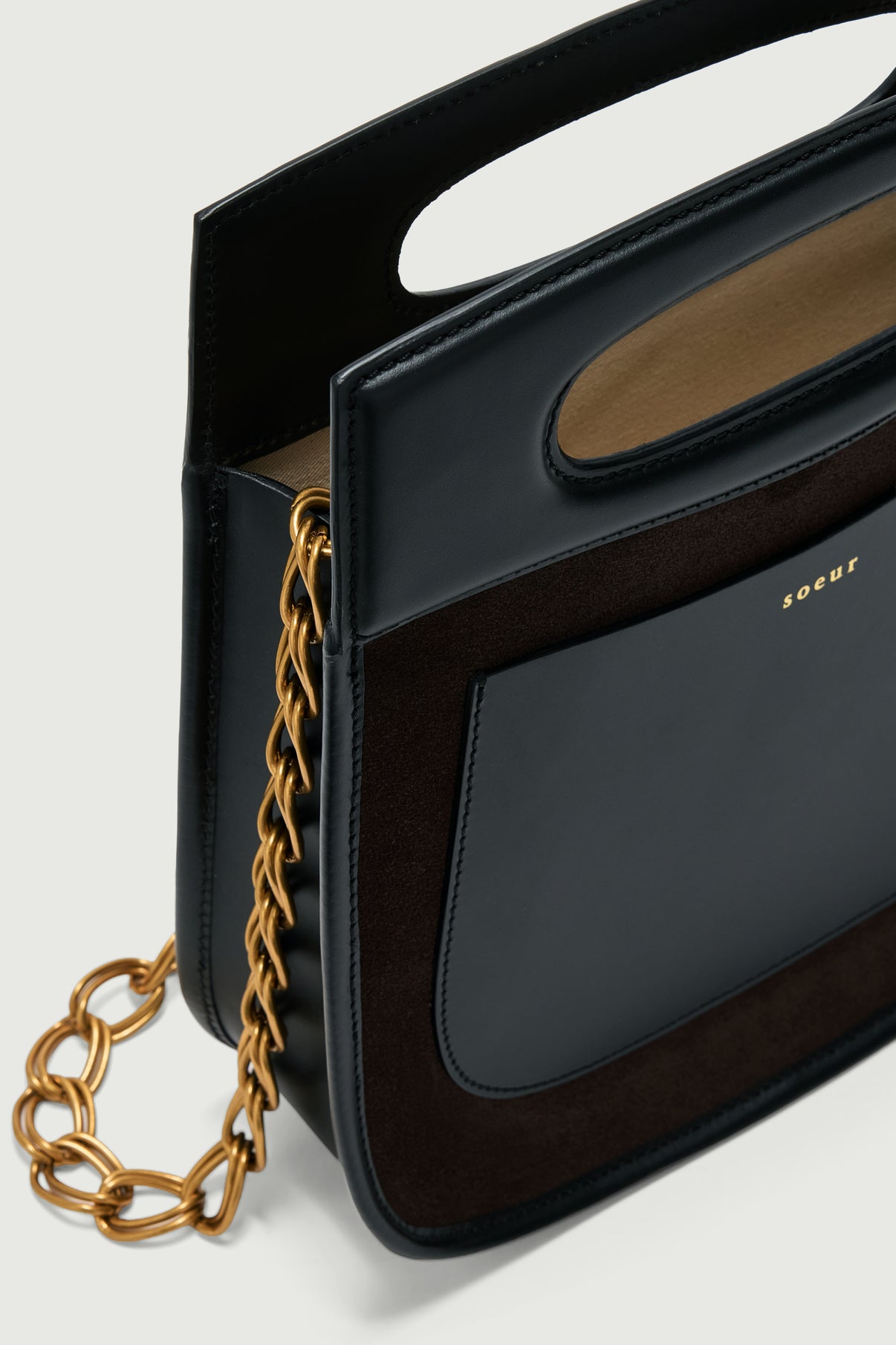 Tasche Cheri - Dunkelbraun - Leder - Damen vue 4