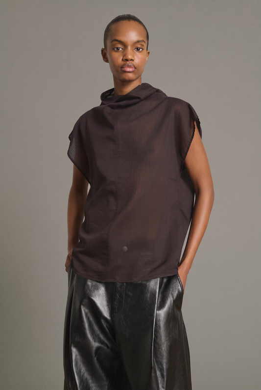 Bluse Izumi – Feige/Braun Bio-Baumwolle ärmellos – Soeur